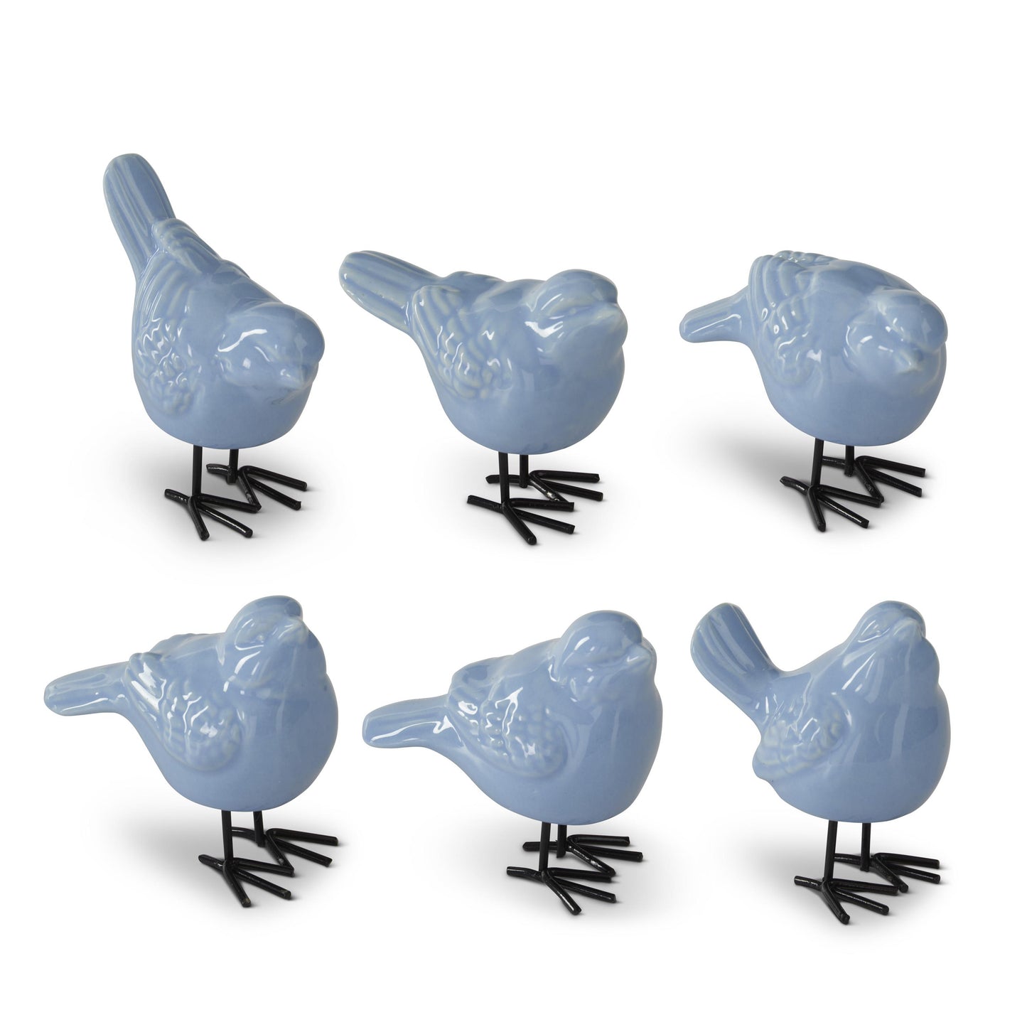 Blue Porcelain Bird Figurines