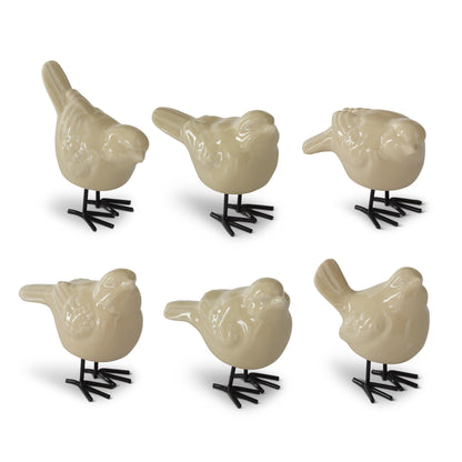 Yellow Porcelain Bird Figurines