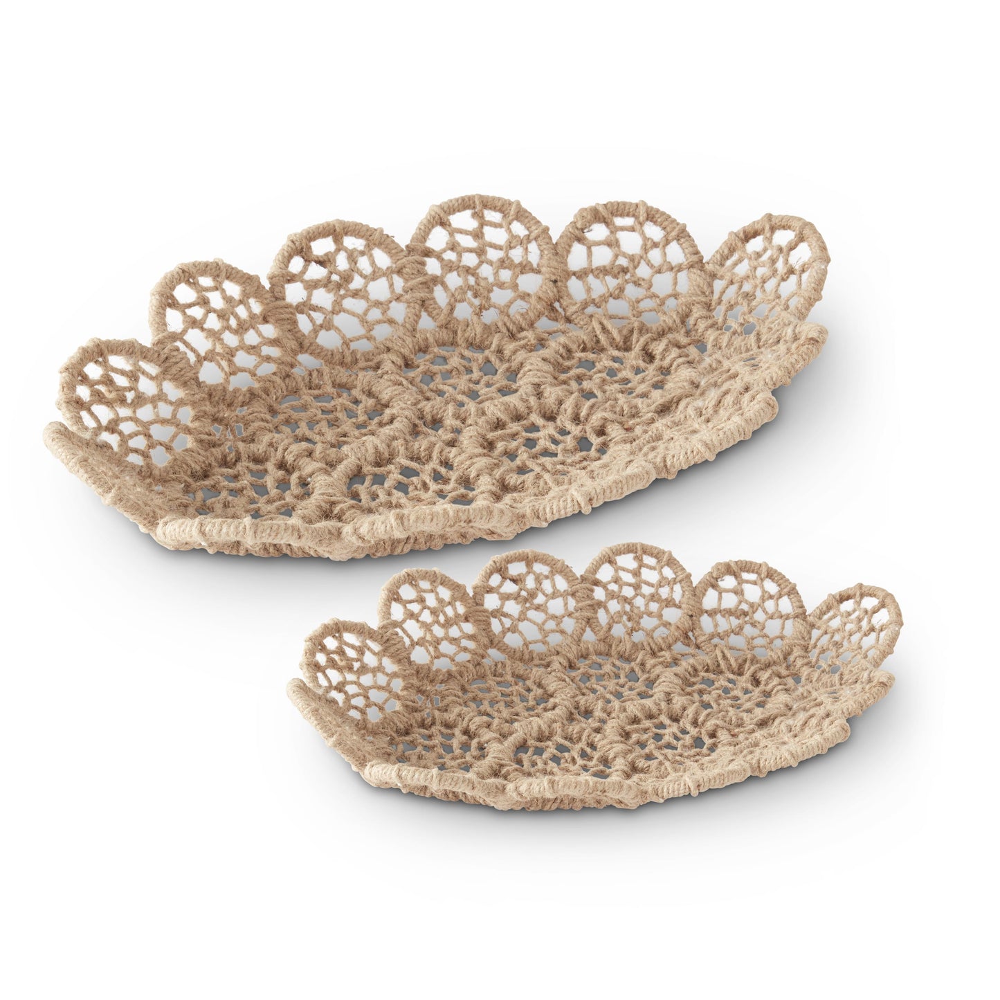 Iron Framed Jute Braided Nesting Tray