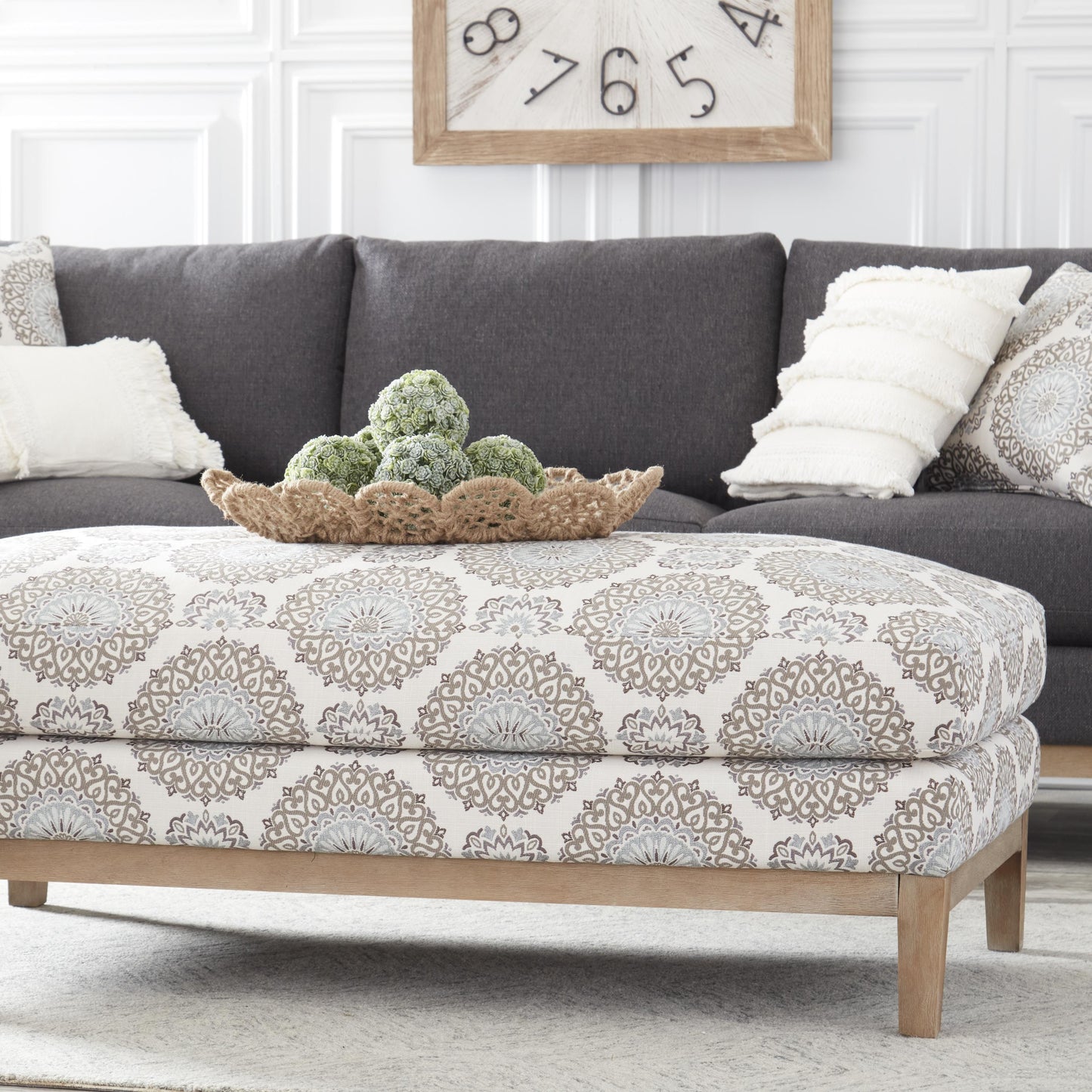 Iron Framed Jute Braided Nesting Tray