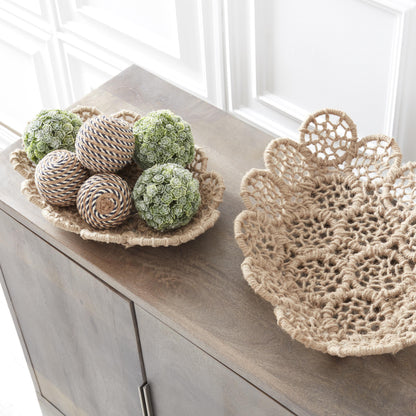 Iron Framed Jute Braided Nesting Tray
