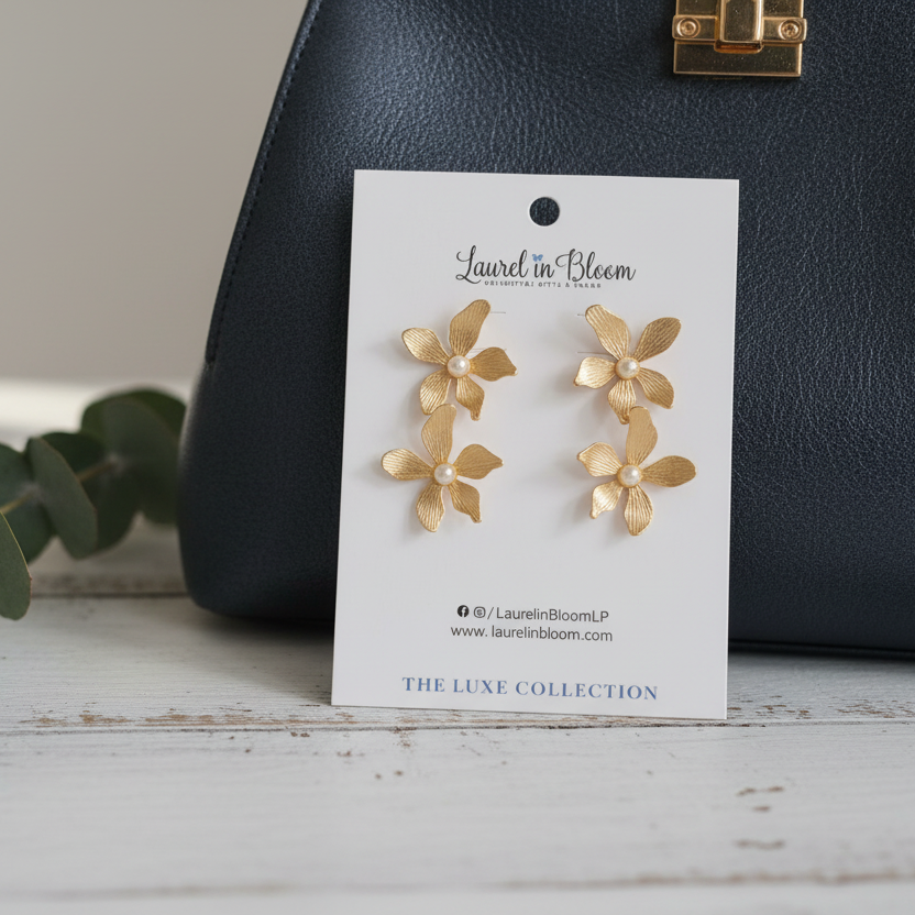 Vivienne Pearls & Petals Drop Earrings