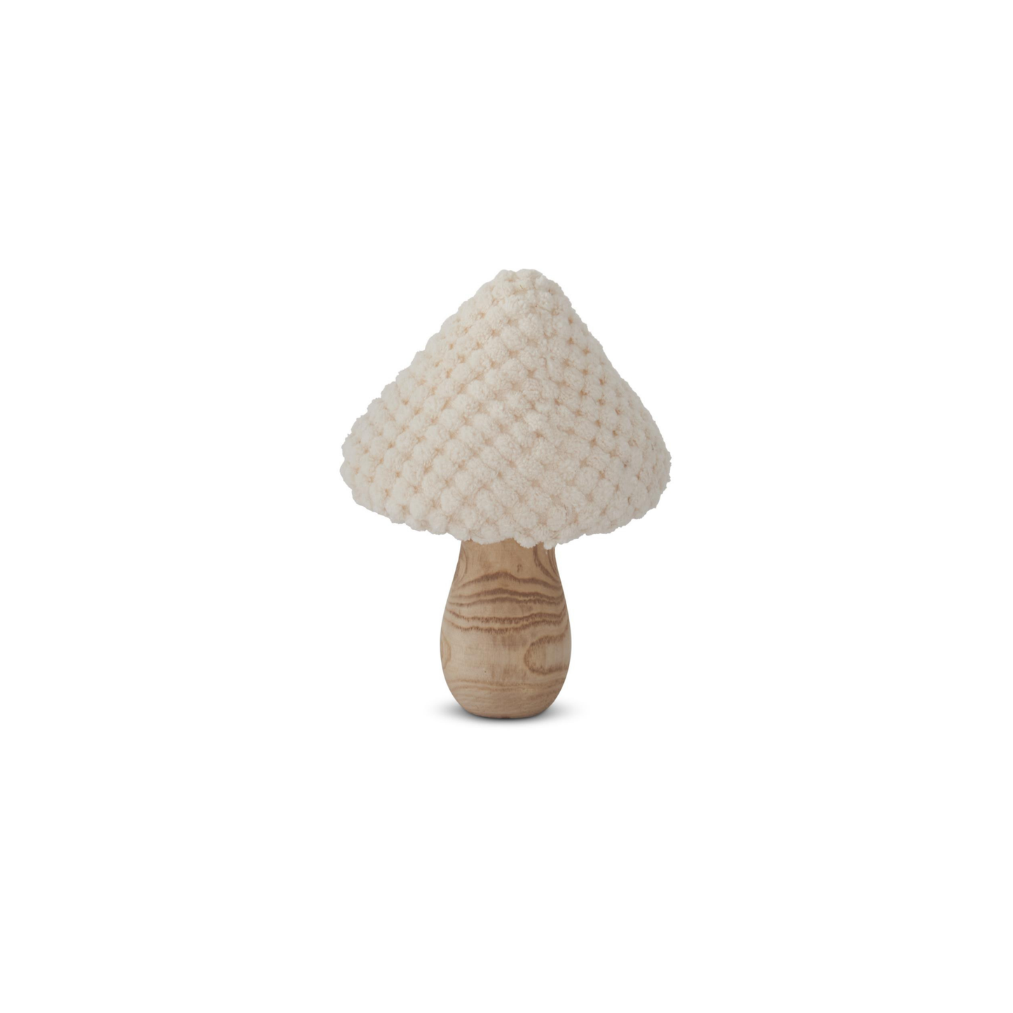 Cream Fabric & Wood Mushroom Sitters
