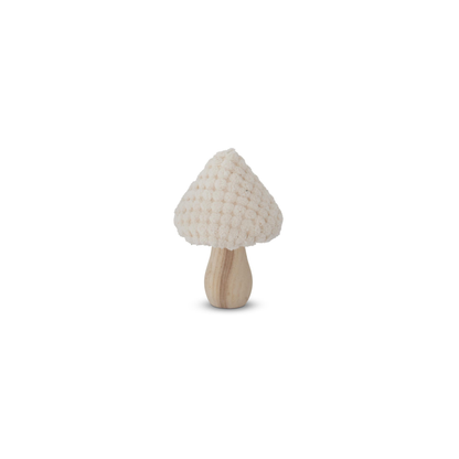 Cream Fabric & Wood Mushroom Sitters