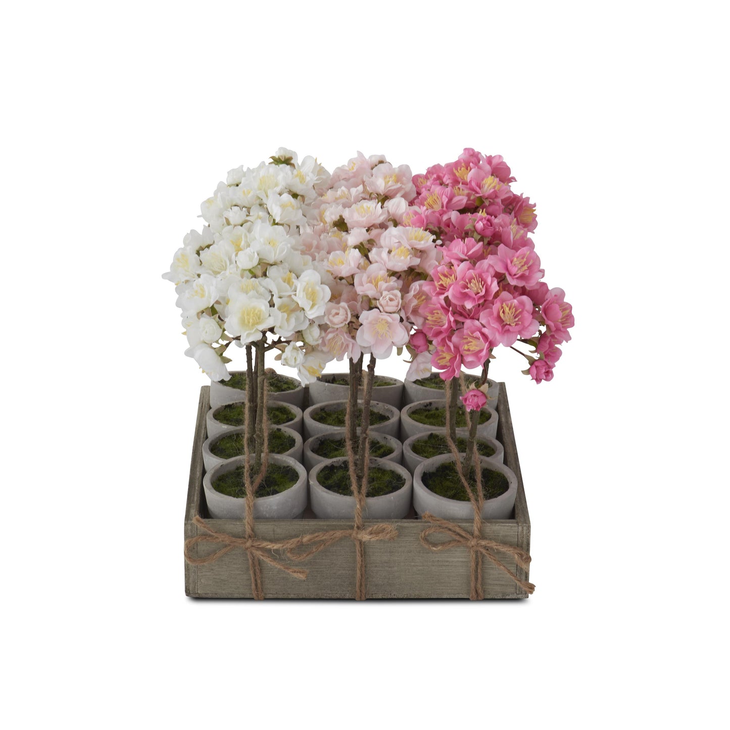 Potted Faux Cherry Blossom Topiaries
