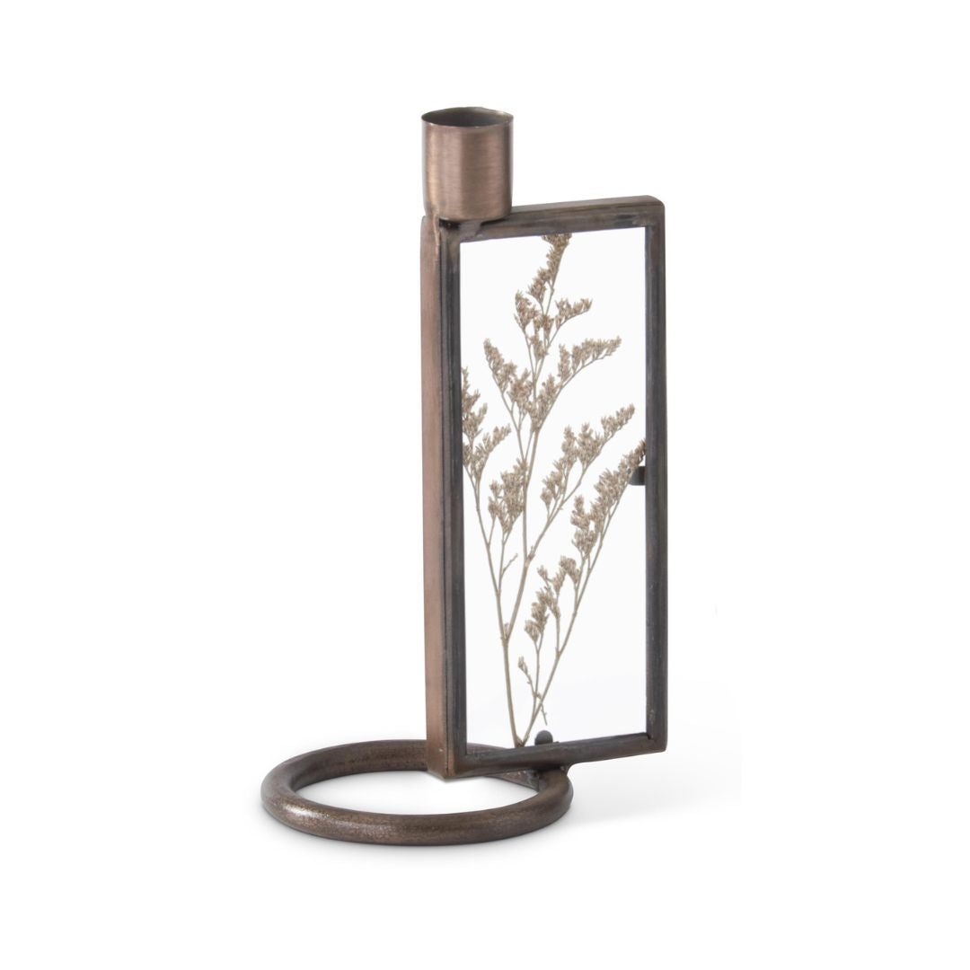 Tall Dried Floral Display Taper Candleholder & Frame