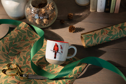 Cardinal with Holly Mug & Card Set