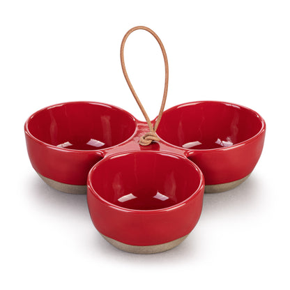 Red Lotta Delish Tri-Bowl