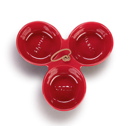 Red Lotta Delish Tri-Bowl