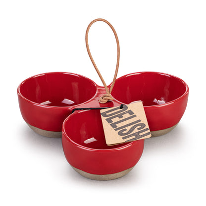 Red Lotta Delish Tri-Bowl