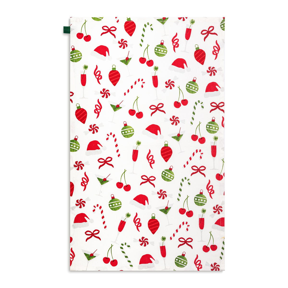 Martini & Peppermint Print Cotton Twill Bar Towel