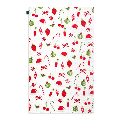 Martini & Peppermint Print Cotton Twill Bar Towel