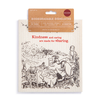 Holiday Biodegradable Dish Cloths Set - Made For Sharing