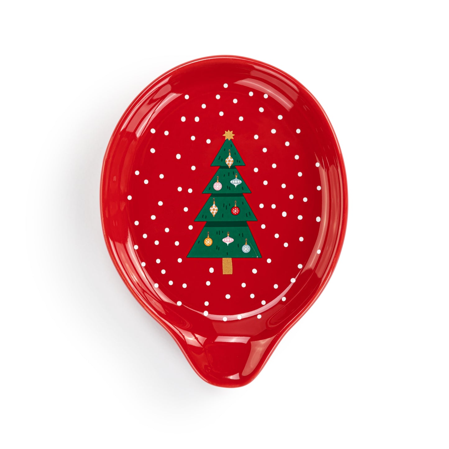 Red Christmas Tree Spoon Rest