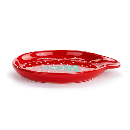 Red Christmas Tree Spoon Rest
