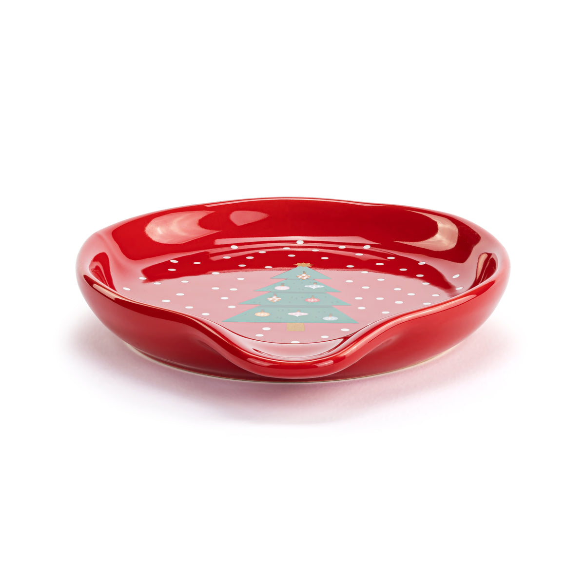 Red Christmas Tree Spoon Rest