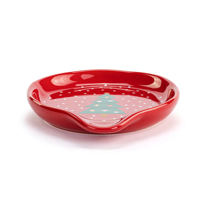 Red Christmas Tree Spoon Rest