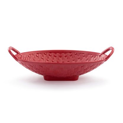 Red Melamine Bread Basket