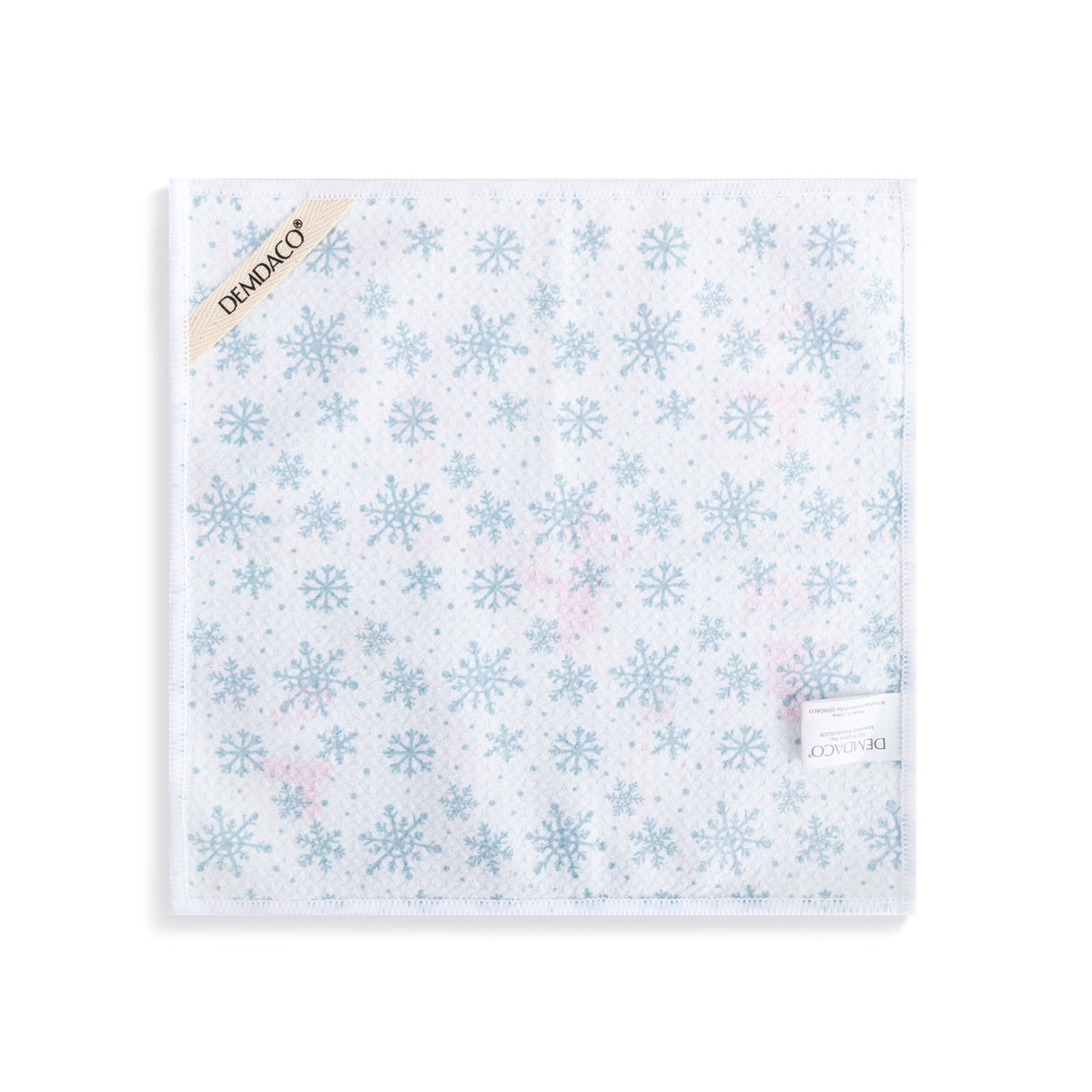 Absorbent Double Sided Dishcloths Set - Blue Snowmen