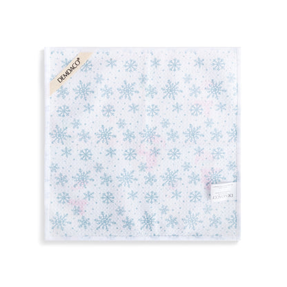 Absorbent Double Sided Dishcloths Set - Blue Snowmen
