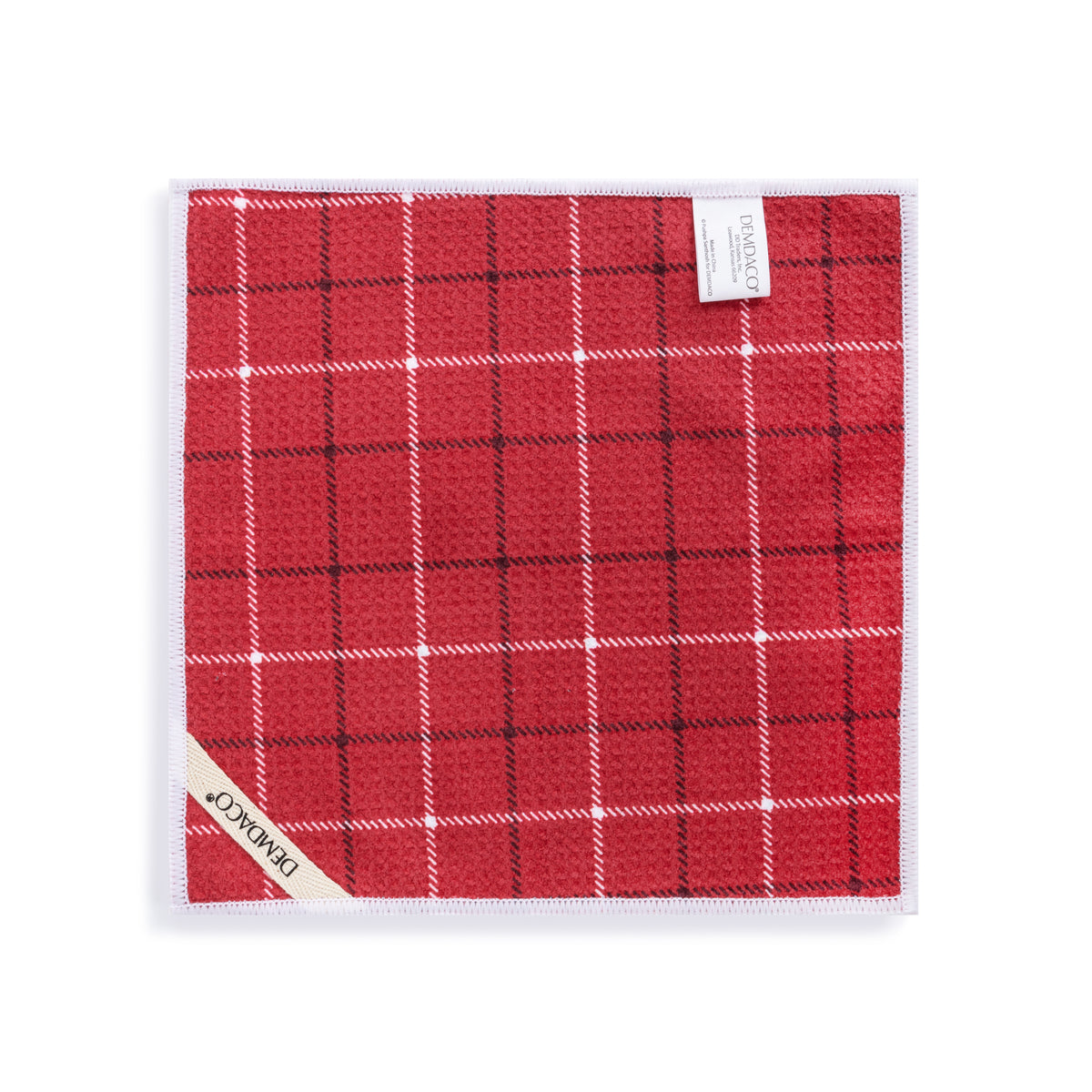 Absorbent Double Sided Dishcloths Set - Holly Plaid