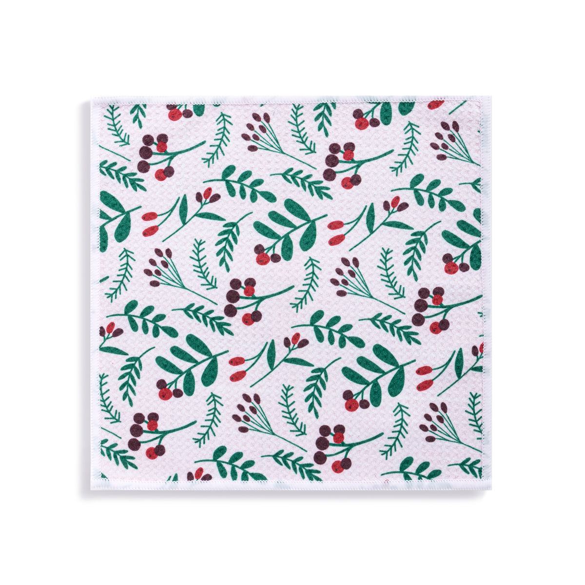 Absorbent Double Sided Dishcloths Set - Holly Plaid