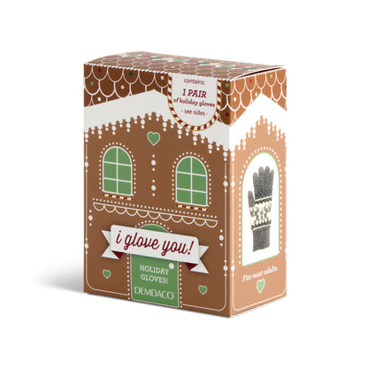 Holiday Winter Gloves - Cream & Tan