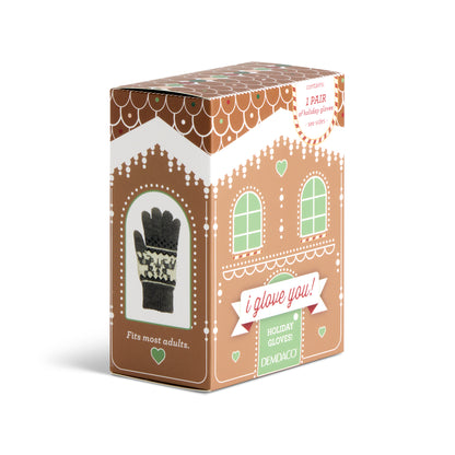 Holiday Winter Gloves - Cream & Tan