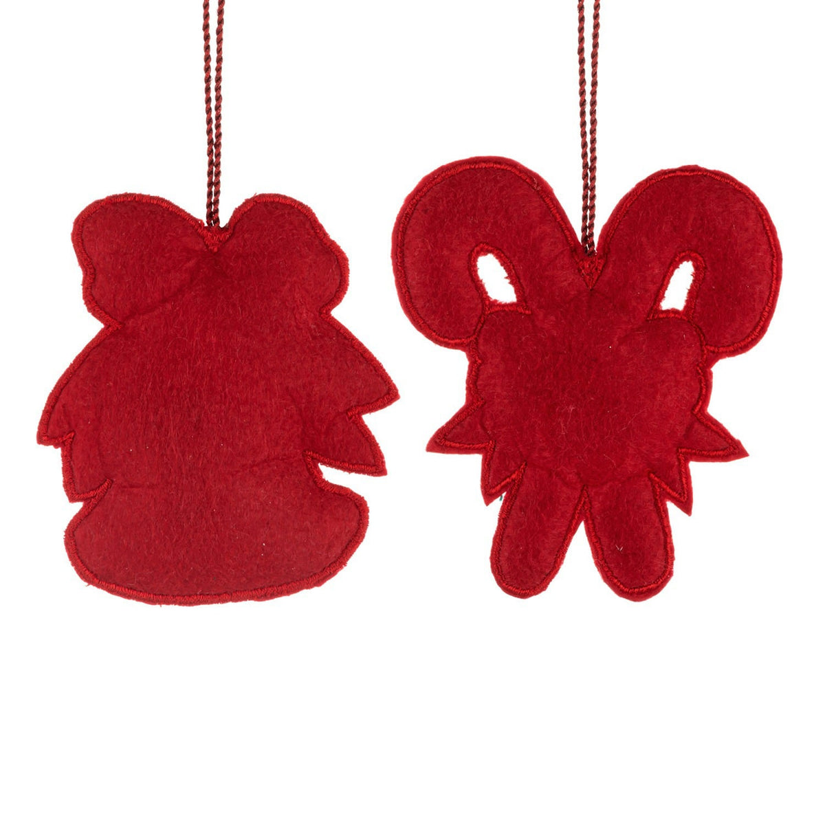 Candy Cane & Bell Red Beaded Ornament Set
