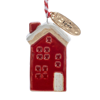 Love Red House Shaped Ornament