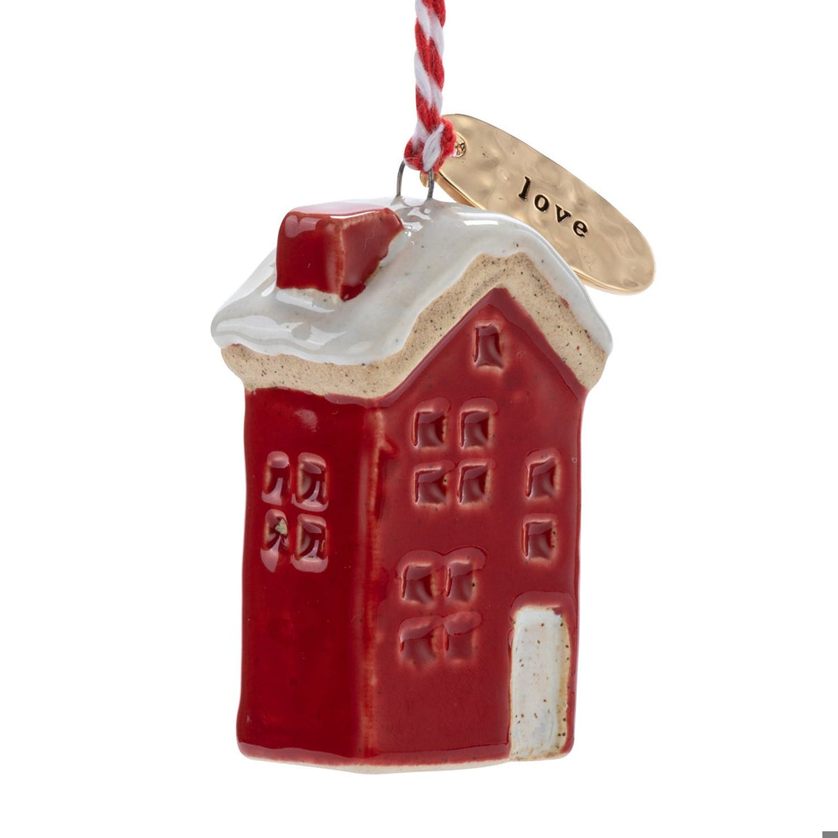 Love Red House Shaped Ornament