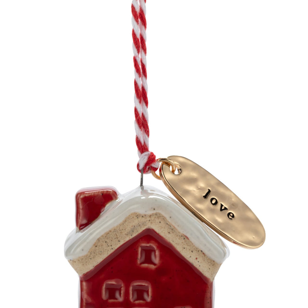 Love Red House Shaped Ornament