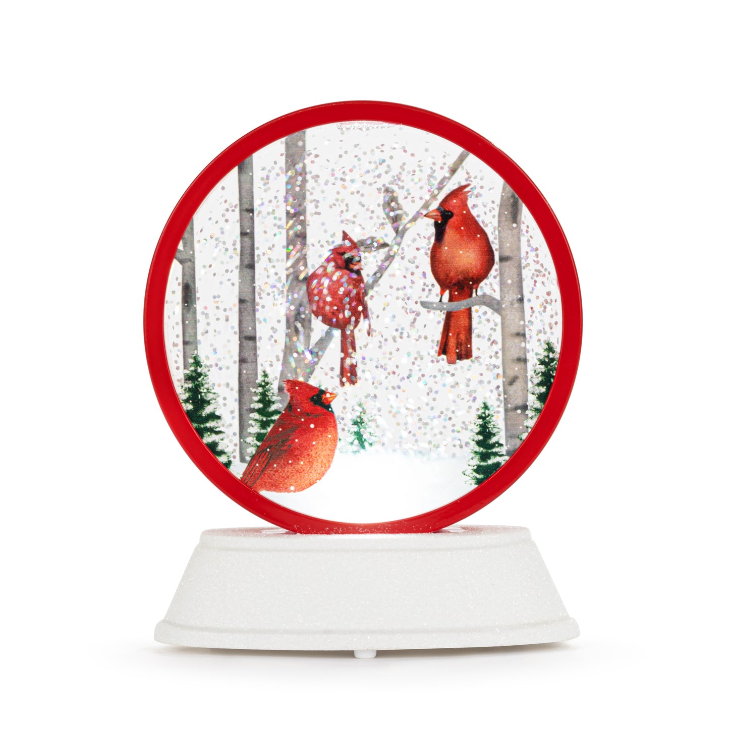Sparkly Red Cardinal LED Snow Globe