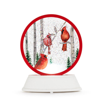 Sparkly Red Cardinal LED Snow Globe