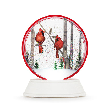 Sparkly Red Cardinal LED Snow Globe
