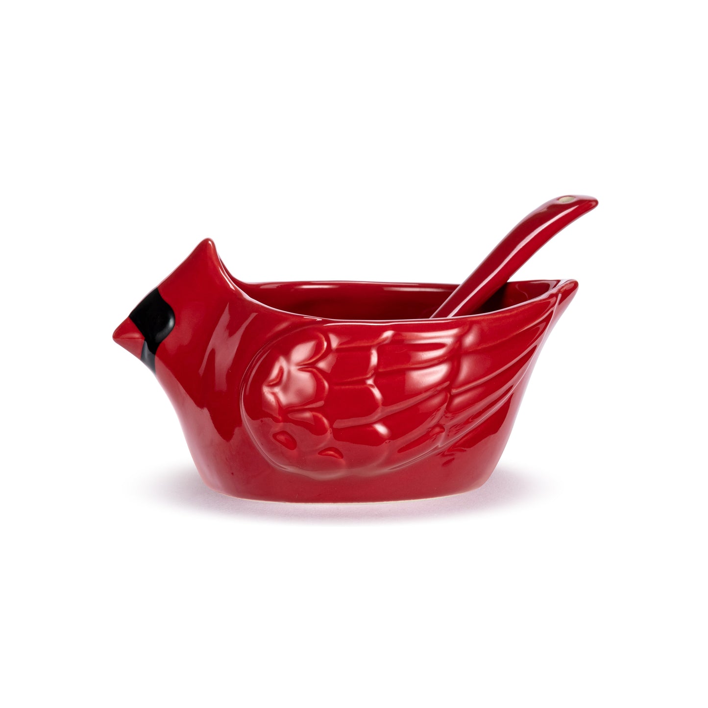 Cardinal Ceramic Bowl with Spoon