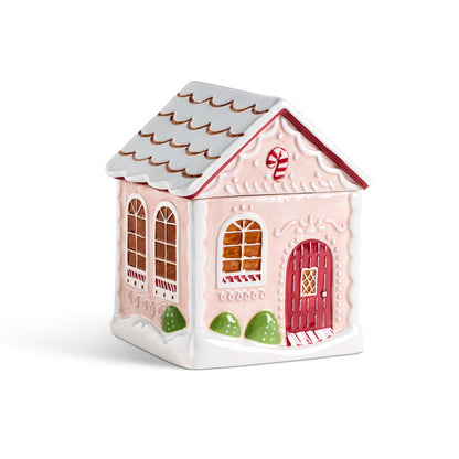 Pink Gingerbread House Cookie Jar