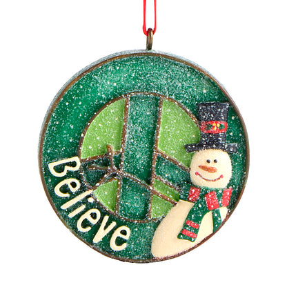 Believe Mini Resin Ornament Peace Sign