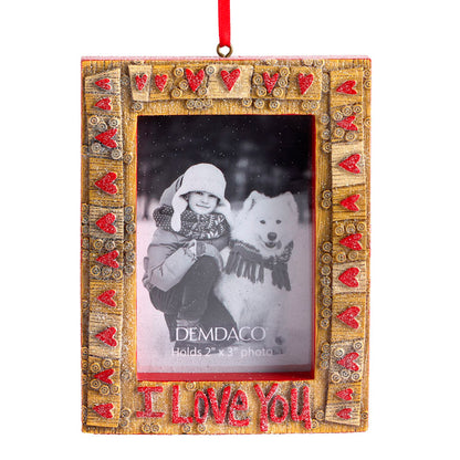 I Love You Resin Frame Ornament