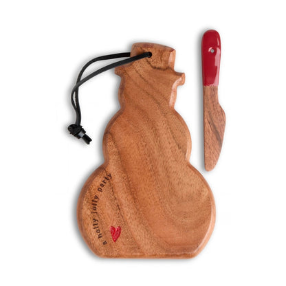 Snowman Mini Wood Serve Board - Holly Jolly