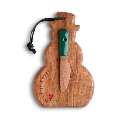 Snowman Mini Wood Serve Board - Let's Jingle & Mingle