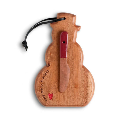 Snowman Mini Wood Serve Board - Merry & Bright