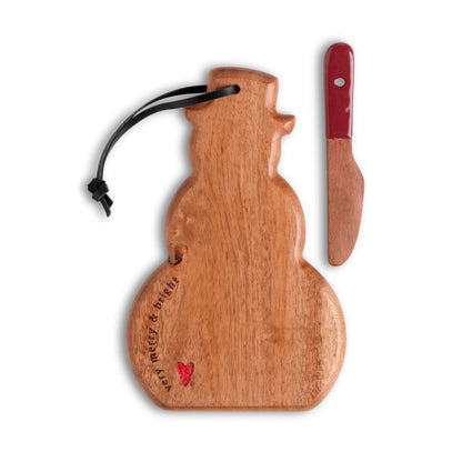 Snowman Mini Wood Serve Board - Merry & Bright