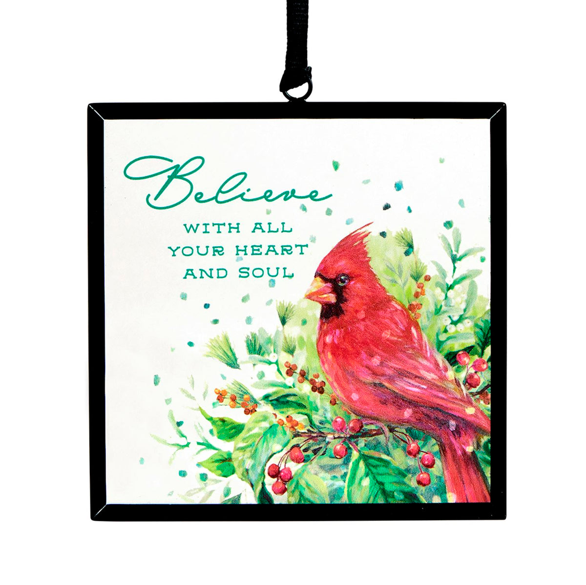 Believe Cardinal Suncatcher Ornament