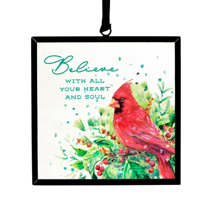 Believe Cardinal Suncatcher Ornament