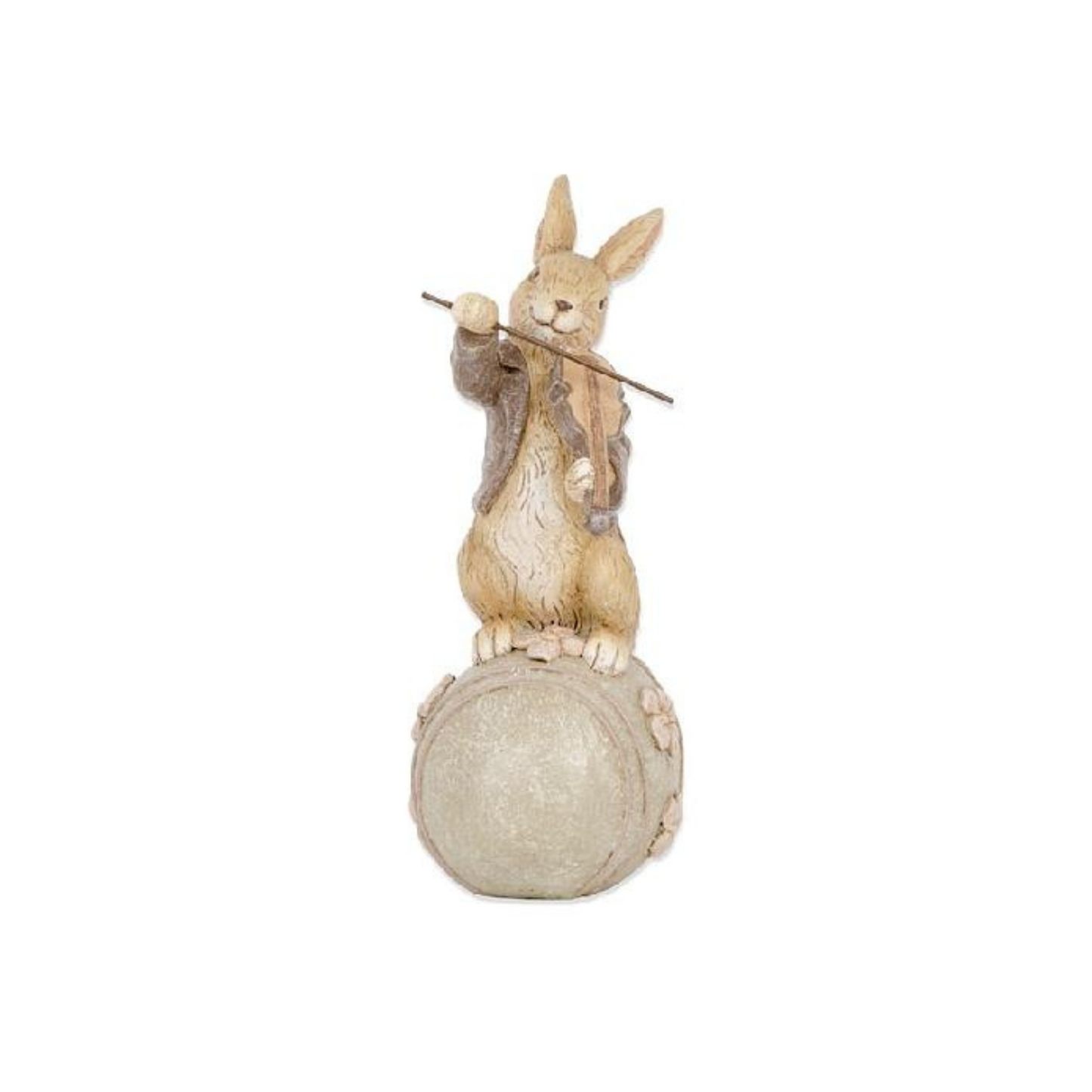 Brown Resin Musical Bunnies On Eggs