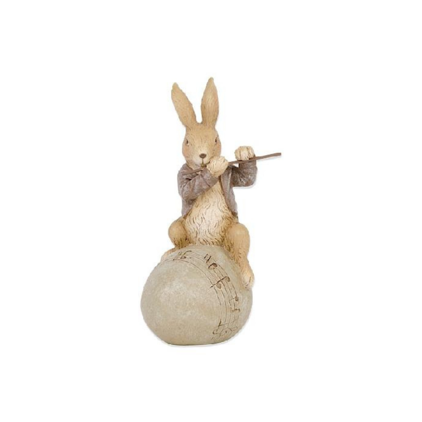 Brown Resin Musical Bunnies On Eggs