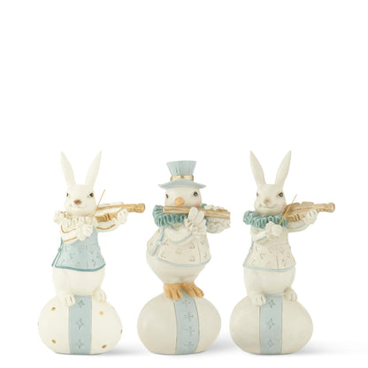 Pastel Easter Figurines Playing Instrument