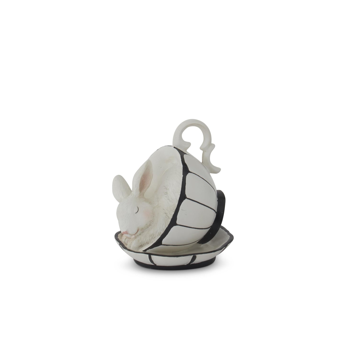 Decorative Bunnies In Black & White Teacups