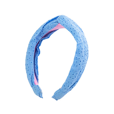 Frenchie Blue Eyelet Twist Headband